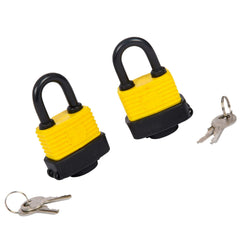 Bluespot 2pc Waterproof 40mm Steel Shackle Outdoor Security Padlock & Keys Alike