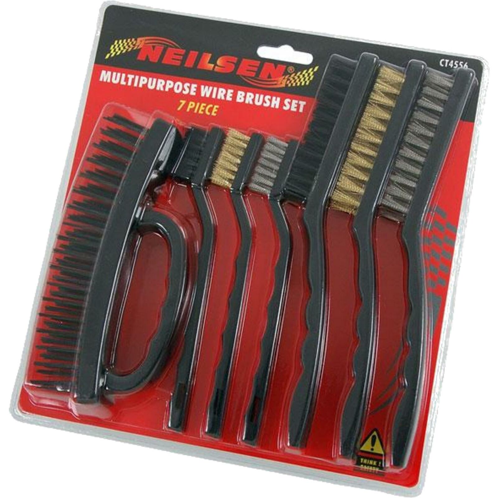 Neilsen 7pc Multipurpose Mini Wire Hand Brush Ideal for Rust Dirt Removal Set