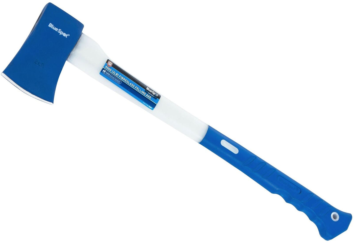 BlueSpot 2lb Axe Chopper With Fibreglass Handle Hatchet Tree Log Felling 620mm