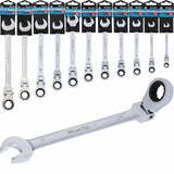 BlueSpot Ratchet Spanner Combination Flexible Head Wrench Metric 8mm To 24mm