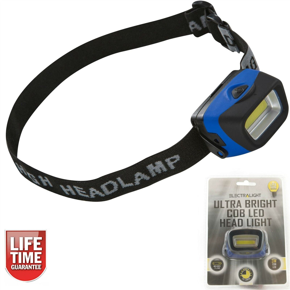 Headlight COB LED Ultra Bright Head Torch Mechanics Camping Fishing Flashlight