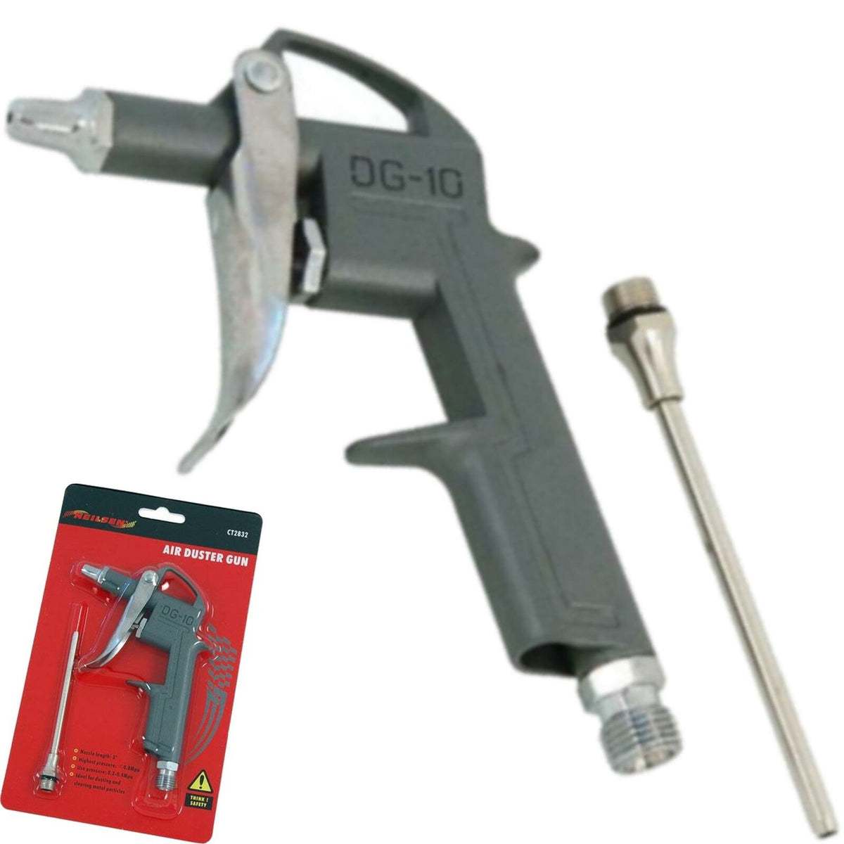 Neilsen Air Blow Duster Gun Compressed Line Nozzle Tool Compressor Kit Dg-10