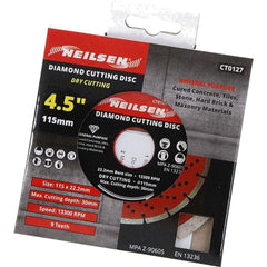 Neilsen Dry Diamond Cutting Blade Disc Brick Grinder Brick Masonry 115mm 4 1/2"