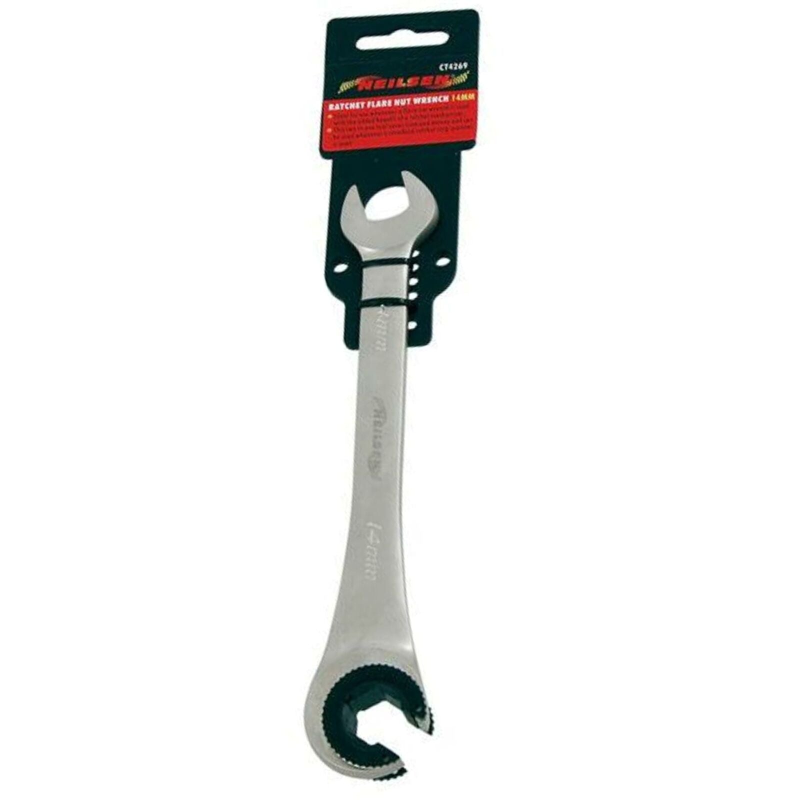 Neilsen 14mm Flare Nut Wrench Ratchet & Standard Open Ended Brake Pipe Spanner