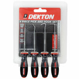 Dekton 4pc Pick And Hook Probe Set O Ring Seal Remover With Soft Anti Slip