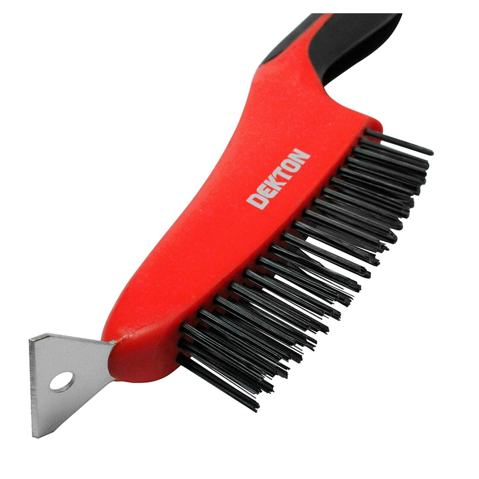 Dekton 14" Wire Soft Grip Hand Brush With Scraper Ideal for Rust Dirt Removal