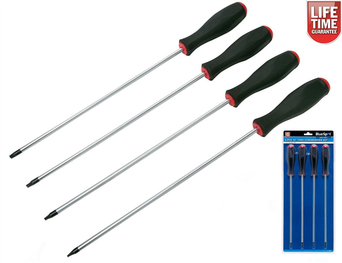 Bluespot Extra Long Torx Star Screwdrivers Set T15 T20 T25 T30  Magnetic Tip