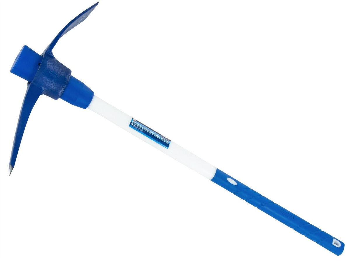 Bluespot 4.5lb Pickaxe With Rubber Grip Fibreglass Shaft Handle 900mm Pick Axe