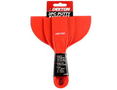 Dekton 3pc Plastic Scraper Set Spatula Putty Knife Spreader Filler Small Large