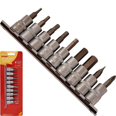 Amtech 10pc 3/8" Socket Bit Set Hex Allen Key 3mm,4mm,5mm,5.5mm,6mm,8mm And 10mm