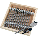 Neilsen 14pc Spade Hole Saw Flat Wood Drill Bit Set With Adaptor 6mm - 25mm
