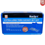 Extra Long Reach Torx Star Socket Set Key 7 Pc 3/8 Inch Drive Blue Spot 01514