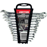 Dekton 12pc Combination Spanner Set Metric Steel Chrome Plated 6mm - 22mm