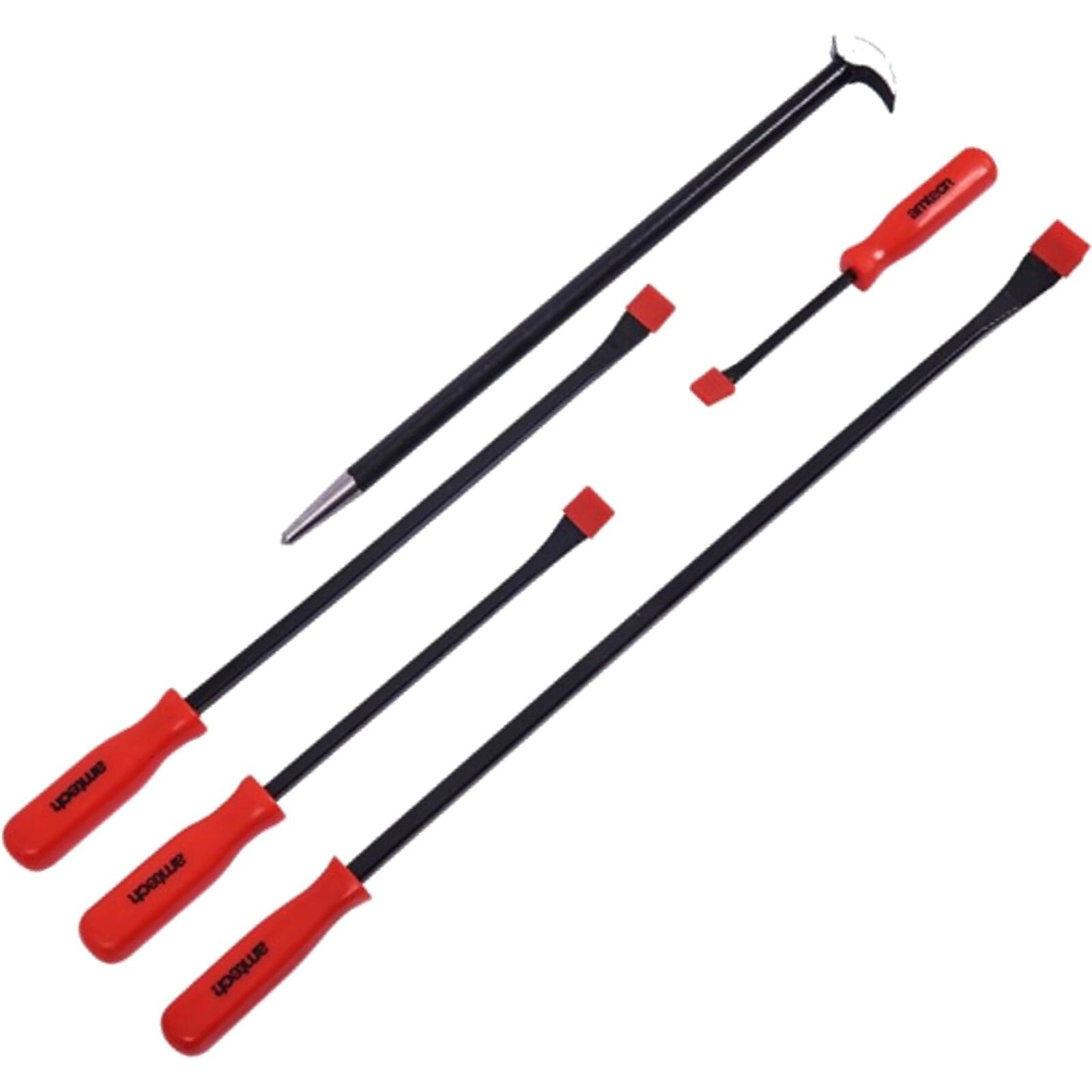 Amtech 5pc Jumbo Pry Heel Crow Lever Bar Set Wrecking Puller Bars Tool Set