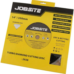 Jobsite Dry & Wetting Diamond Cutting Blade Disc Brick Grinder 350mm 14"