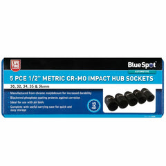 BlueSpot 4pc Metric Deep Impact Socket Set 30, 32, 34 35 & 36mm 1/2" 12 Point