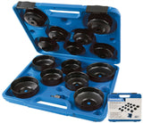 Silverline Oil Filter Removal Tool Wrench Socket Set 65 - 93mm  3/8" 1/2" Drive