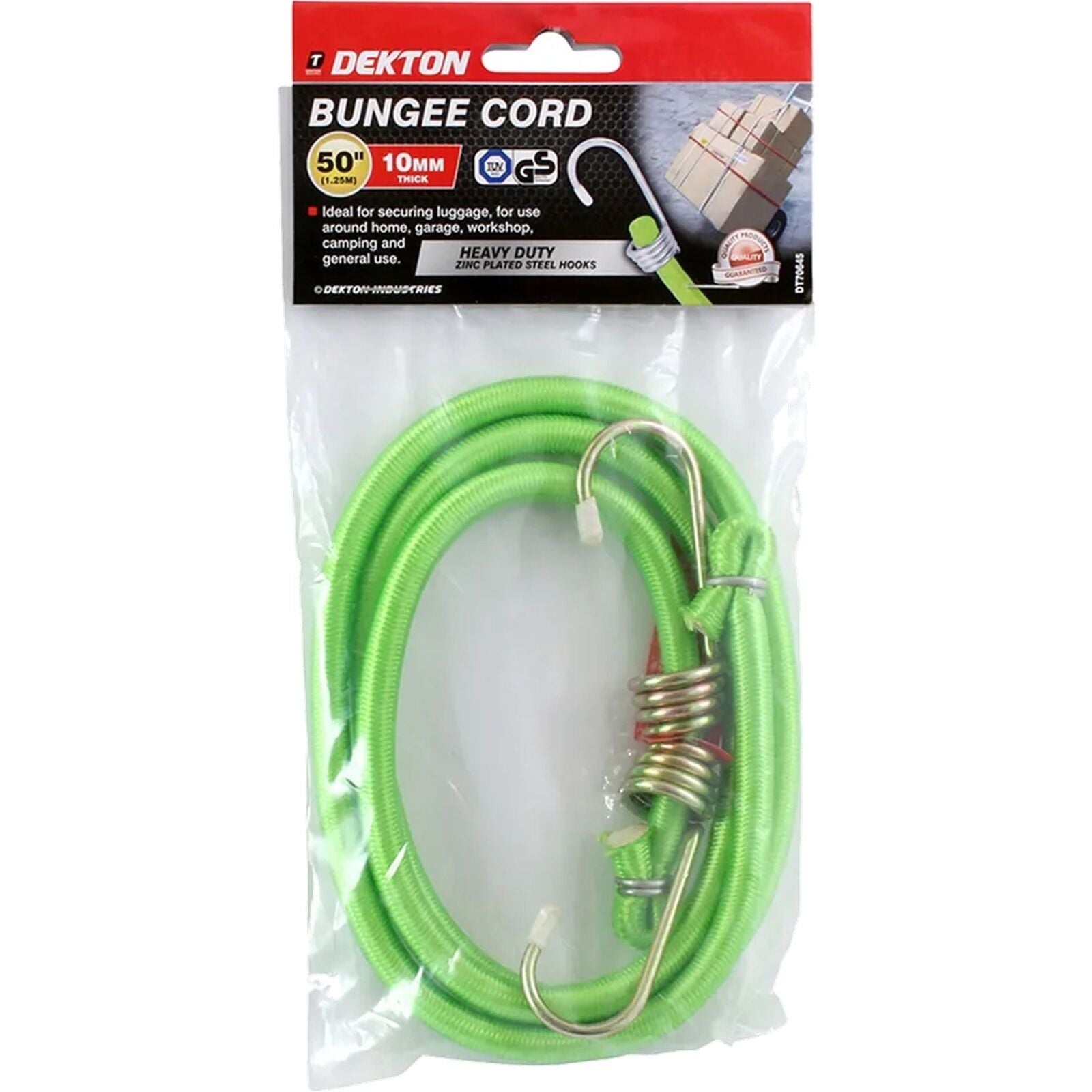 Dekton 10mm Elastic Stretch Bungee Cords Hooks Cables Tie Down Straps Rope 50"