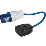 Power Master 240v 16a Amp Plug To 13a Socket Fly Lead Converter Caravan Camping