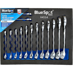 BlueSpot 14pc Combination Spanner Set Metric Stubby Wrench Spanners