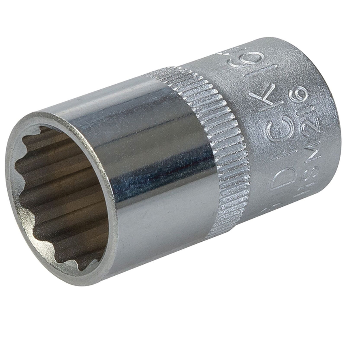 King Dick 16mm 12 PT Single Metric Polished Standard 1/2" Drive Socket