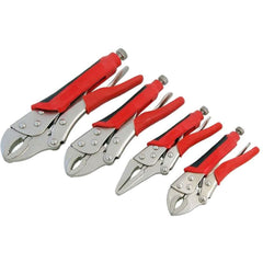 Neilsen 4pc Locking Mole Grip Vice Plier Set Long Nose Adjustable Wrench Pliers