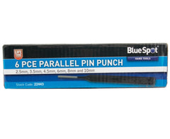 BlueSpot Pin Punch Set 6pce Hand Tools Mechanical Metal Holes Drill Punches