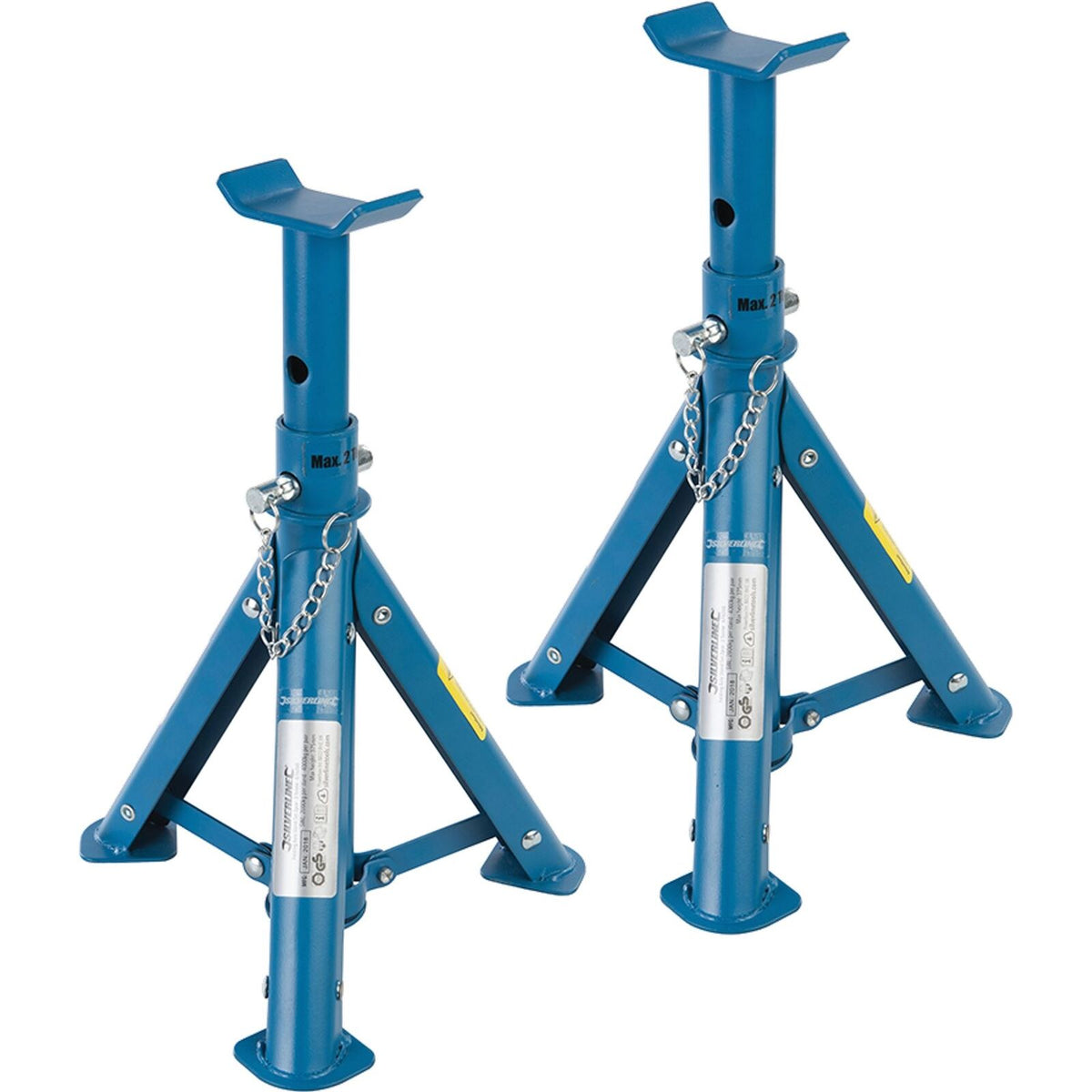 Silverline Folding Jack Axle Stands Lifting Stand Car Caravan Jacks Vehicle 2pc