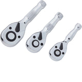 BlueSpot 3pc Stubby Socket Ratchet Handle Set 1/4", 3/8", 1/2" Set In EVA Foam