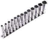 Bluespot Metric Deep Socket Set/ Long Reach Sockets On Rail 3/8" Drive 6-19mm