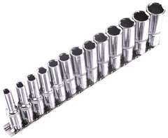 Bluespot Metric Deep Socket Set/ Long Reach Sockets On Rail 3/8" Drive 6-19mm