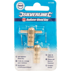 Silverline 2pc Bleeding Plumbing Radiator Bleed Gas Air Valve Solid Brass