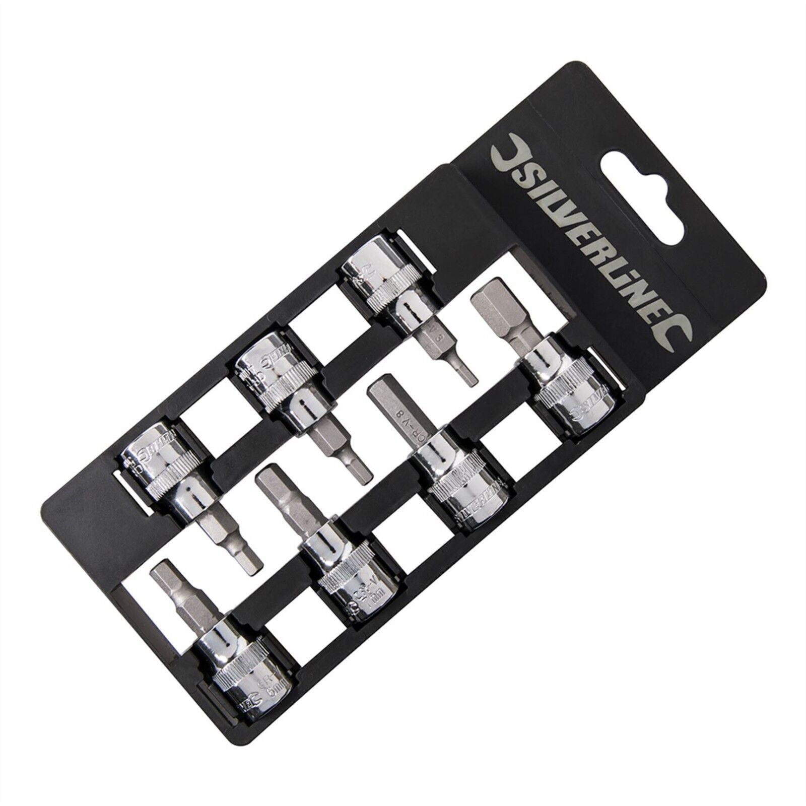 Silverline Metric Allen Hex Key Bit Set 3/8" Socket Set Drive 7pce