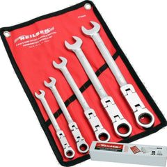 Neilsen 5pc Open & Closed Metric Ratchet Combination Wrench Spanner Set Flexible