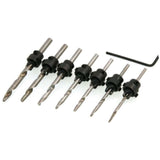 Neilsen 7pc Countersink Carpentry Woodworking Drill Bit Set With Wooden Case
