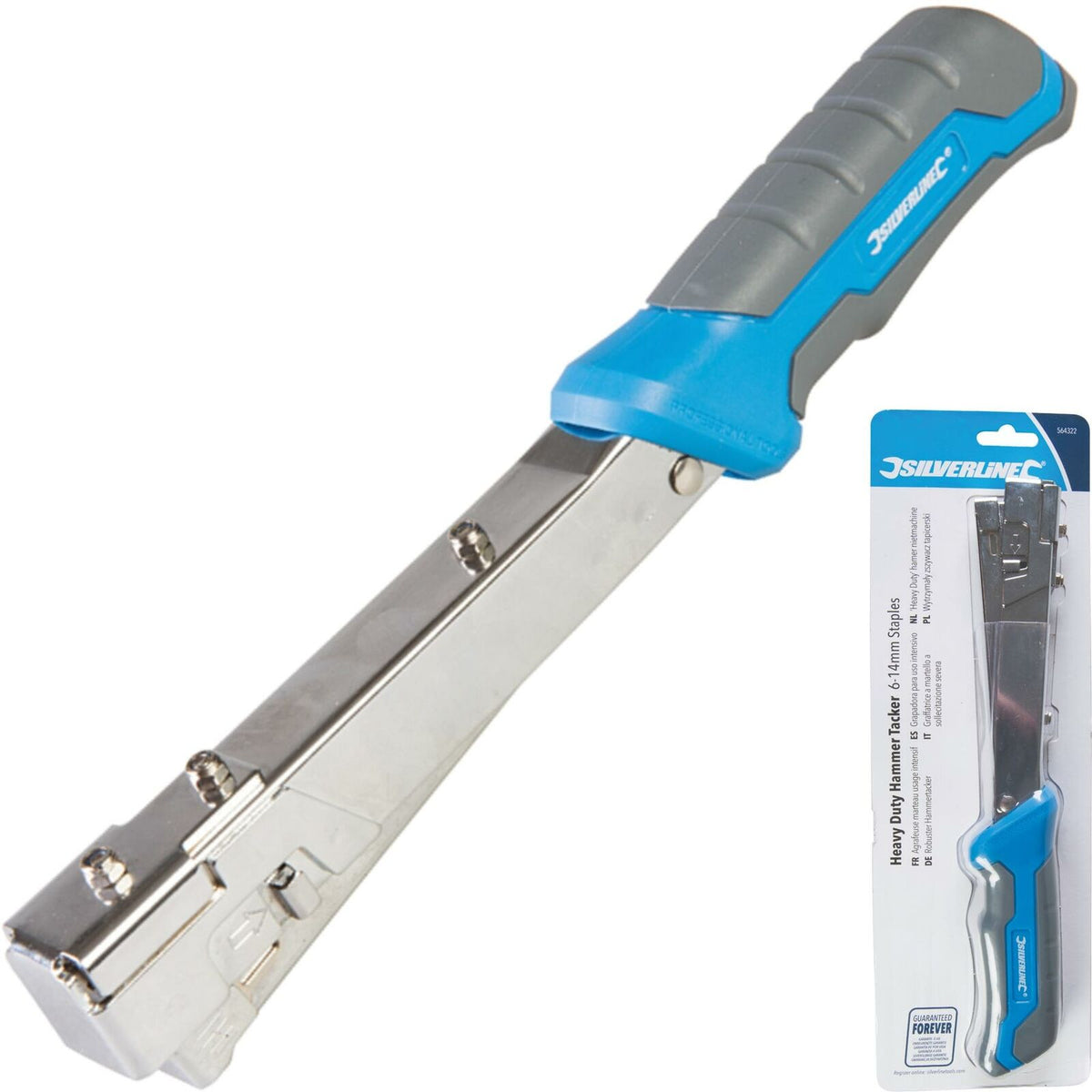 Silverline Hammer Tacker Carpeting Upholstery Insulation Roofing Stapler 6-10mm