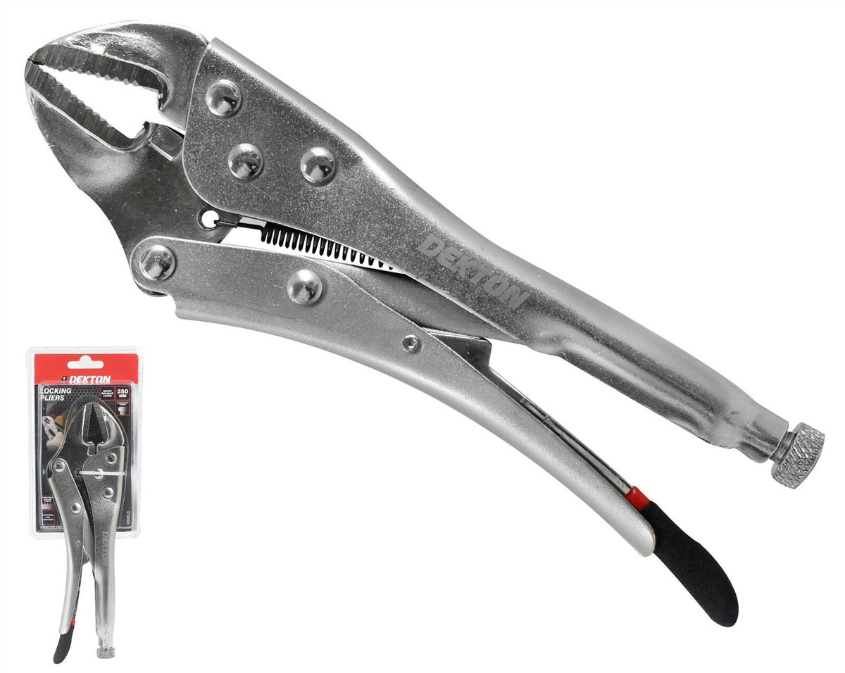 Dekton 250mm Adjustable Locking Mole Grip Pliers Straight Jaw DT20330