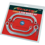 Neilsen 4pc E Star C Shaped Half Moon Obstruction Spanner Set Metric E6 - E24
