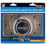 Bluespot 73mm High Security Shackleless Hasp Padlock Steel Set Workshop Van Lock