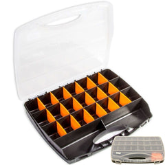 Toolzone Large 26 Compartment Box Storage Tool Organiser Case Screw Nut Bolt