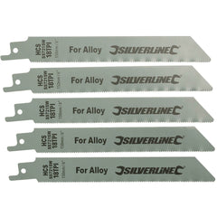 Silverline 5pc 18tpi HCS Reciprocating Saber Saw Cutting Blades For Alloy