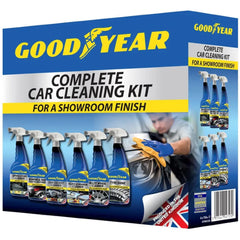 Goodyear 6pc Complete Car Interior Exterior Tyres Wheel Glass Cleaning Kit Set