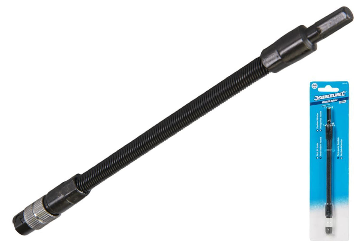 Silverline Flexible Drill Bit Holder 190mm 1/4" Hex Shank Power Tool Attachment