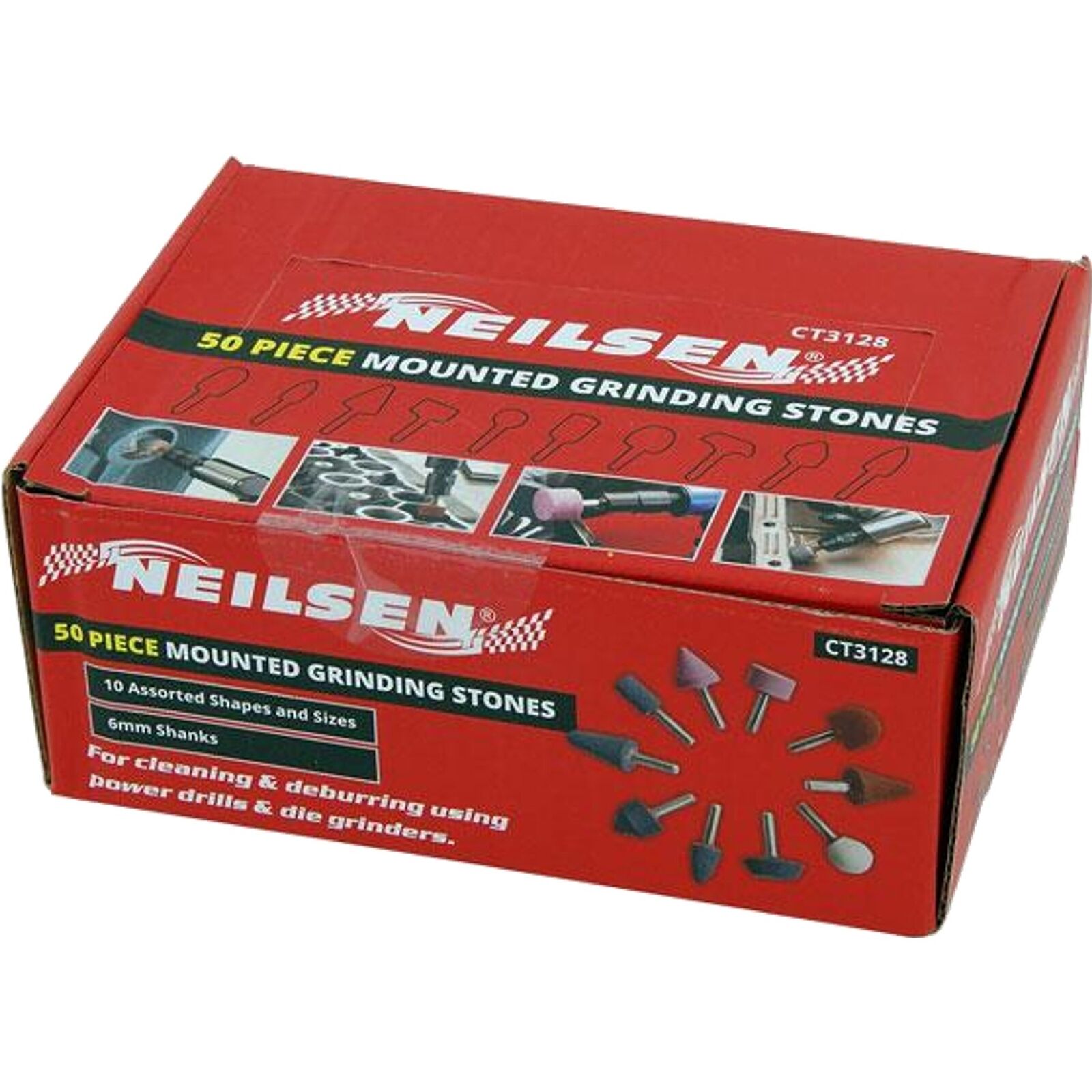 Neilsen Mounted Stone Point Grinding Head Wheel Drill Rotary Tool Set 50pc