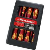 Neilsen 8pc Vde Insulated Pozi Flat Slotted Tip Screwdriver Set Voltage Tester