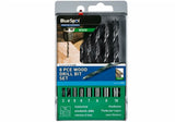 BlueSpot 8pc Brad Point Wood Drill Bit  Set 3, 4, 5, 6, 7, 8, 9 & 10mm Bits