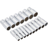 Bluespot 17pc 3/8" Metric Long Reach Deep Sockets 8-24mm In Eva Foam Set