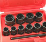 11PC Socket Set Locking Wheel Nut Remover For Broken Stud & Rounded Bolts CT1058