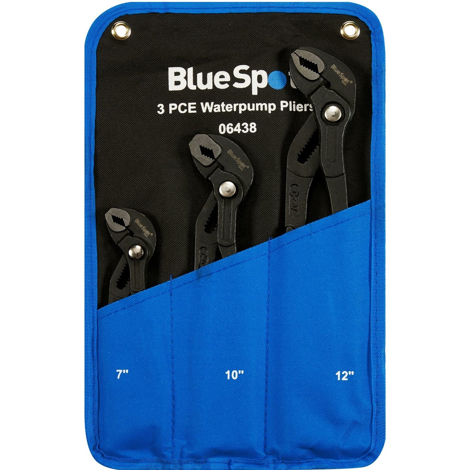 BlueSpot 3pc Plumbers Adjustable Waterpump Pipe Wrench Pliers 175mm - 300mm