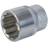 King Dick 25mm 12 PT Single Metric Polished Standard 1/2" Drive Socket